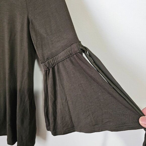 NWT WHITE HOSUE BLACK MARKET OLIVE GREEN BELL 3/4 SLEEVES BLOUSE TOP SIZE XS - Picture 6 of 11